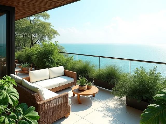 Elegant balcony garden at Sentosa Cove