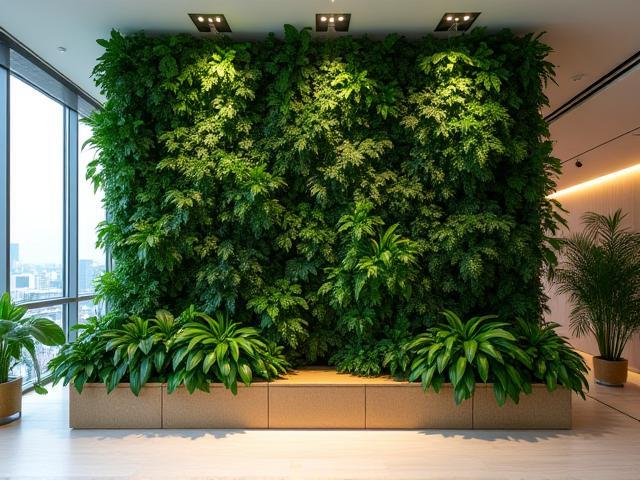 Indoor vertical green wall in a CBD office
